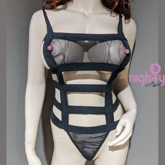 Caged In Strap Bodysuit Lingerie - Picture 2 of 4